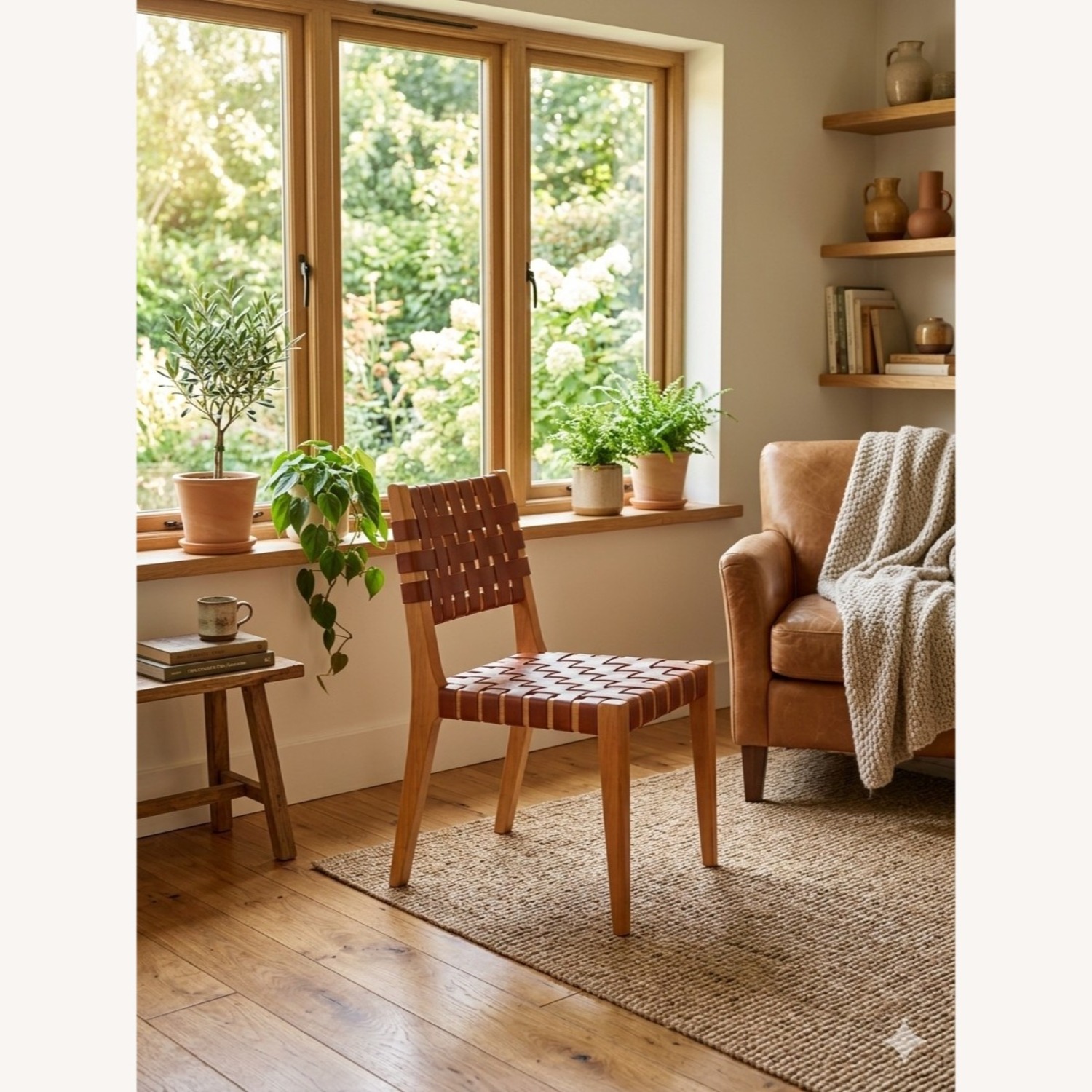 Selema Modena Woven Mid Century Guindo Wood Chairs - Set of 12 - image-2