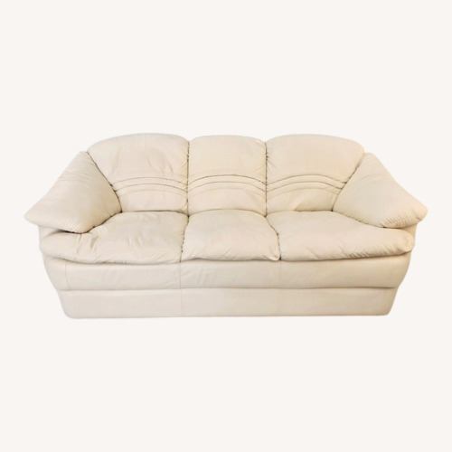 Used Light Brown Leather 3+ Seater Sofa for sale on AptDeco