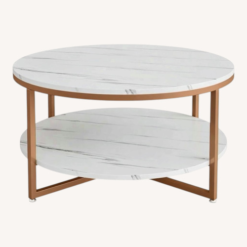 Used Overstock White Wood Coffee Table for sale on AptDeco