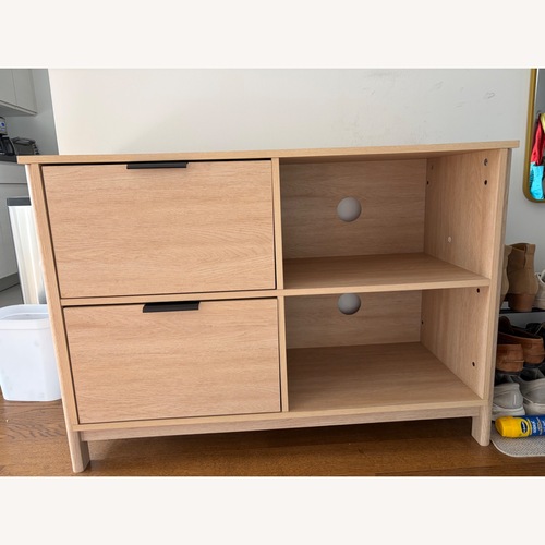 Used Light Brown Wood Veneer Media Storage for sale on AptDeco
