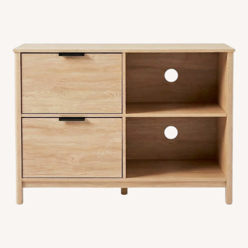 Used Light Brown Wood Veneer Media Storage for sale on AptDeco