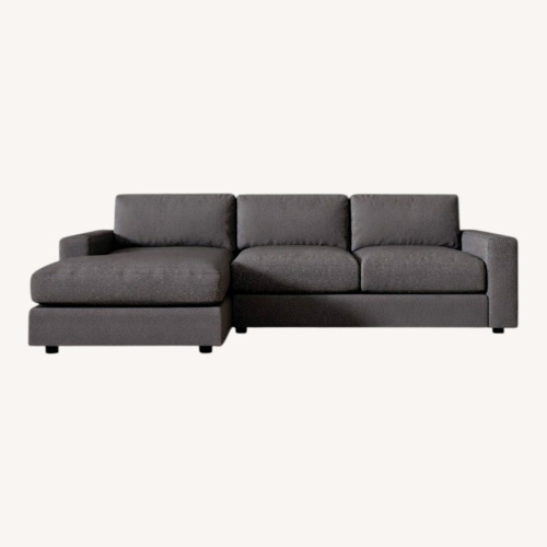Used West Elm Dark Gray Fabric 2 Piece Sectional for sale on AptDeco