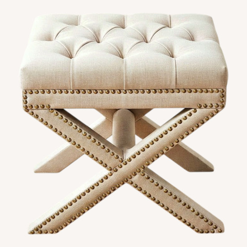 Used Light Brown Fabric Ottoman for sale on AptDeco