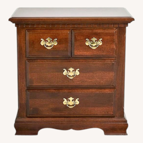 Used Bassett Chippendale Dark Brown Wood Nightstand for sale on AptDeco