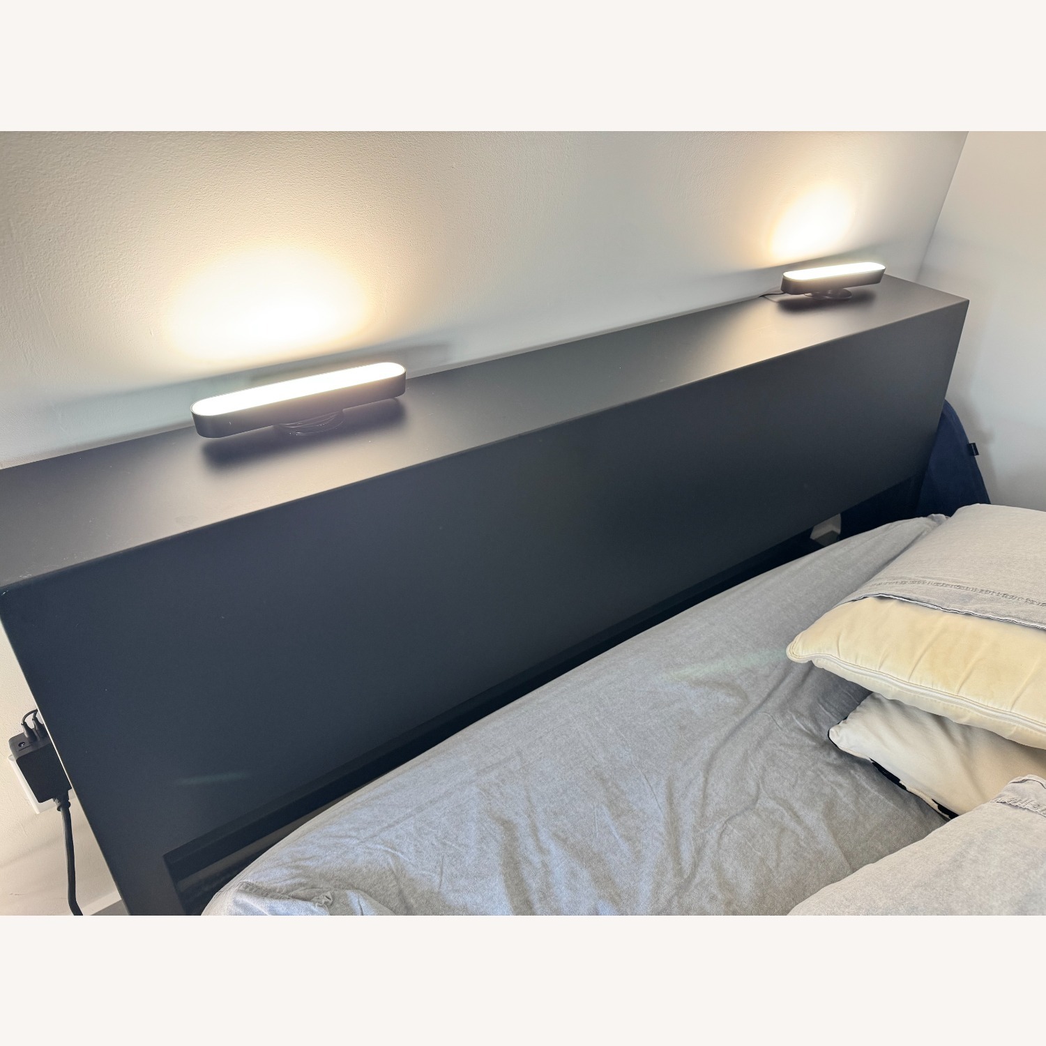 West Elm Black Metal Queen Bed - image-5