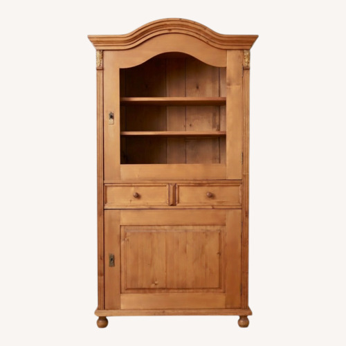 Used Light Brown Solid Pine China Cabinet for sale on AptDeco