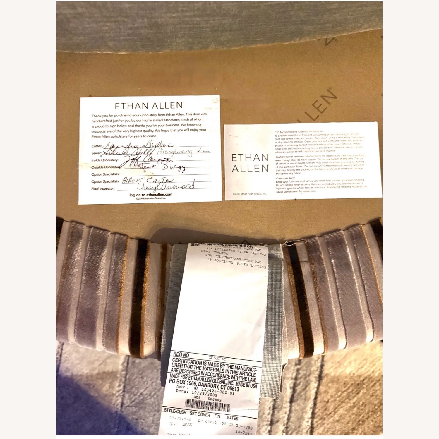 Ethan Allen Light Gray Fabric Accent Chair - image-4