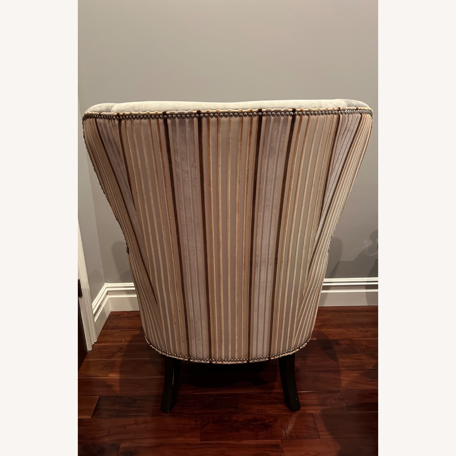 Ethan Allen Light Gray Fabric Accent Chair - image-3