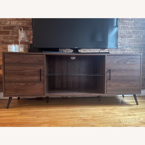 Used Dark Brown Wood Media Storage for sale on AptDeco