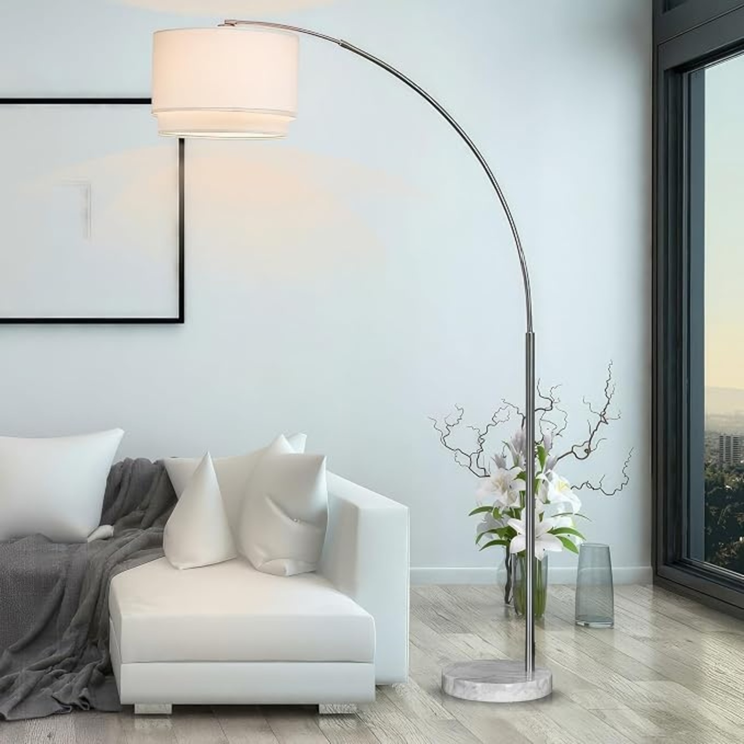 Modern Overarching Floor Lamp - image-6