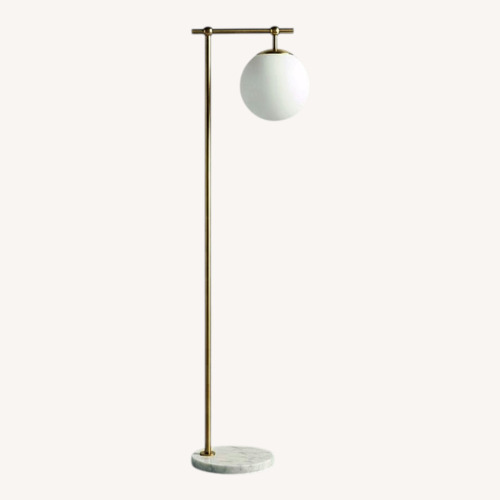 Used Article Pendula Moon Floor Lamp, Brushed Gold for sale on AptDeco