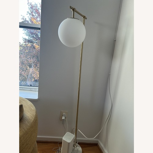 Used Article Pendula Moon Floor Lamp, Brushed Gold for sale on AptDeco