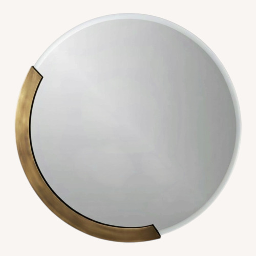 Used CB2 Kit 24 Round Mirror, Brass Accent for sale on AptDeco