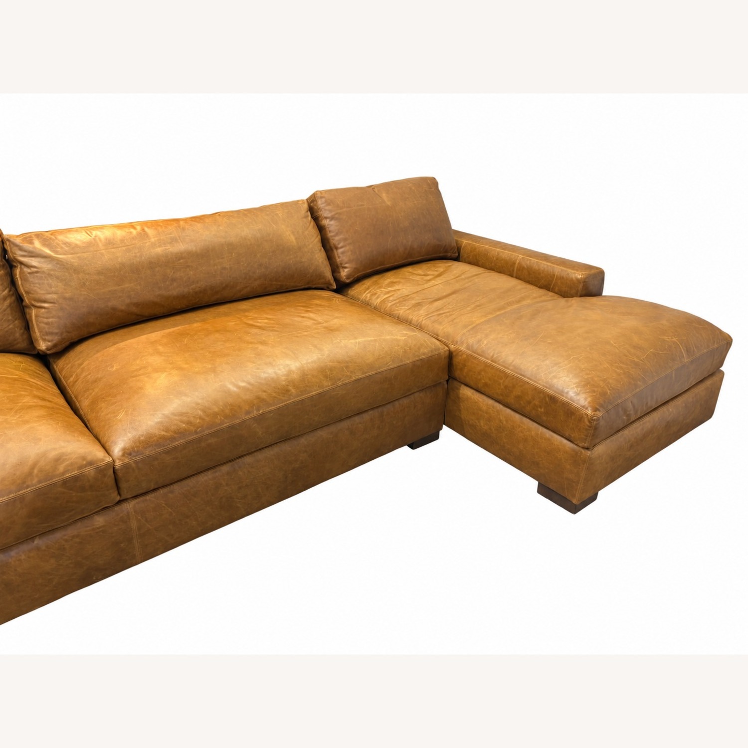 Restoration Hardware Maxwell Leather U-Chaise Sectional Chestnut - image-27