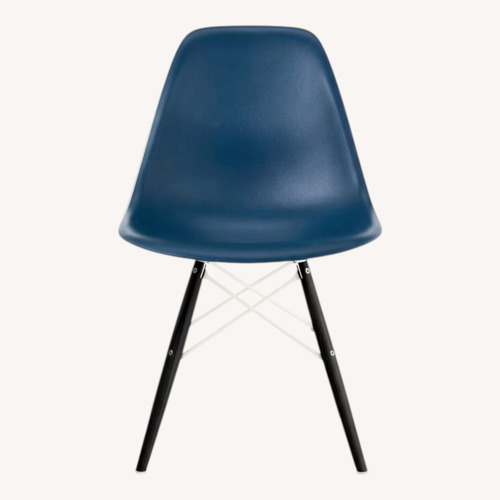 Used Blue Eames Molded Plastic Side Chair for sale on AptDeco