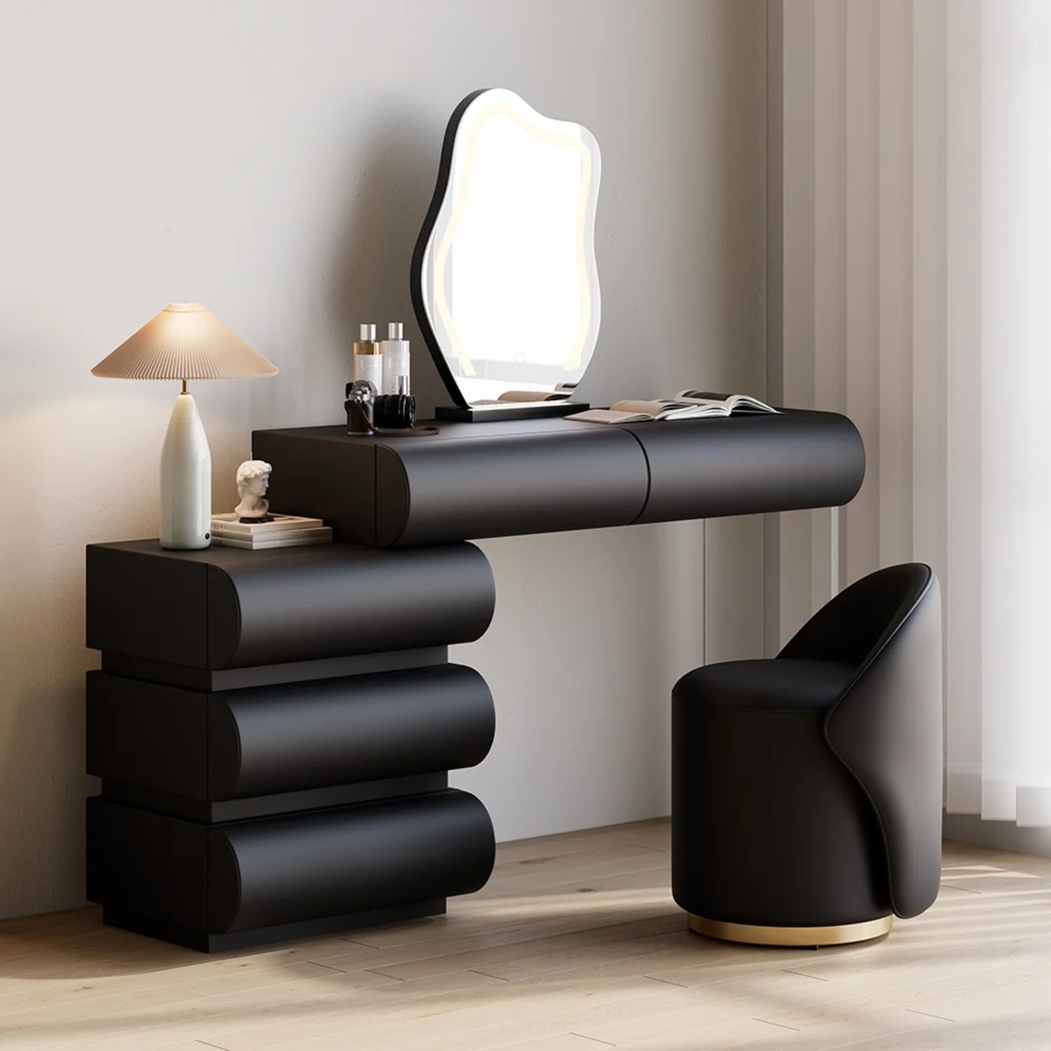 Vintage/Antique Black Leather Desk - image-5