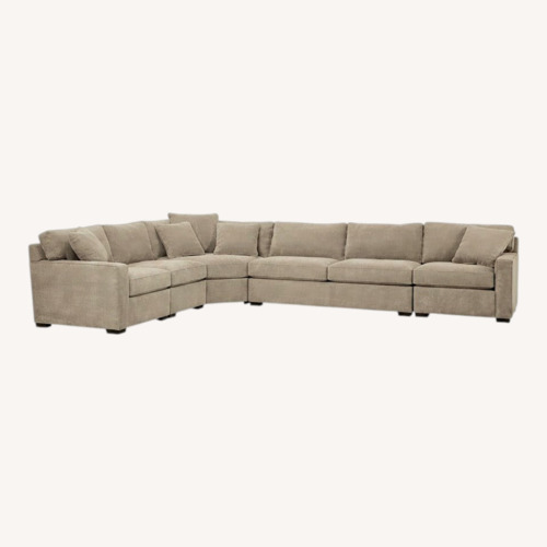 Used Macy's Light Brown Fabric 3+ Piece Sectional for sale on AptDeco