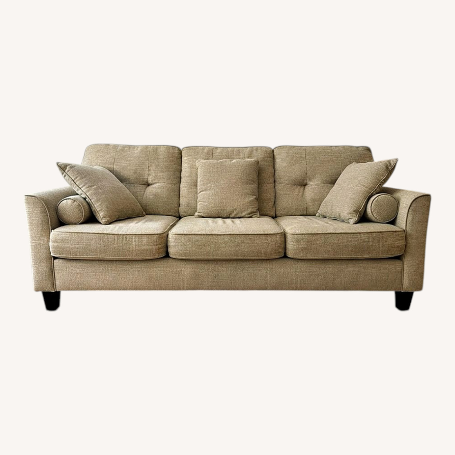 Raymour & Flanigan Natural Fabric 3+ Seater Sofa - image-0