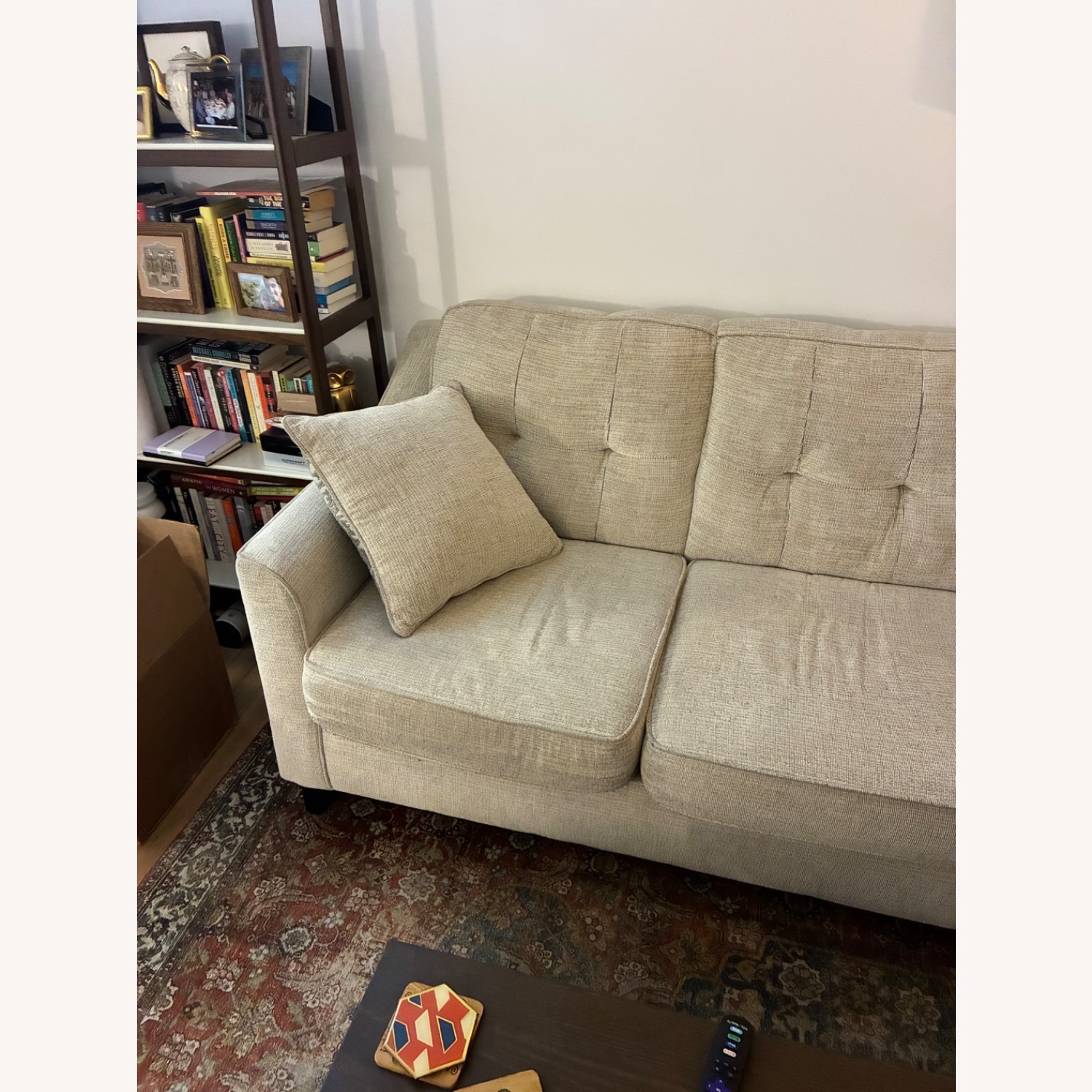 Raymour & Flanigan Natural Fabric 3+ Seater Sofa - image-3