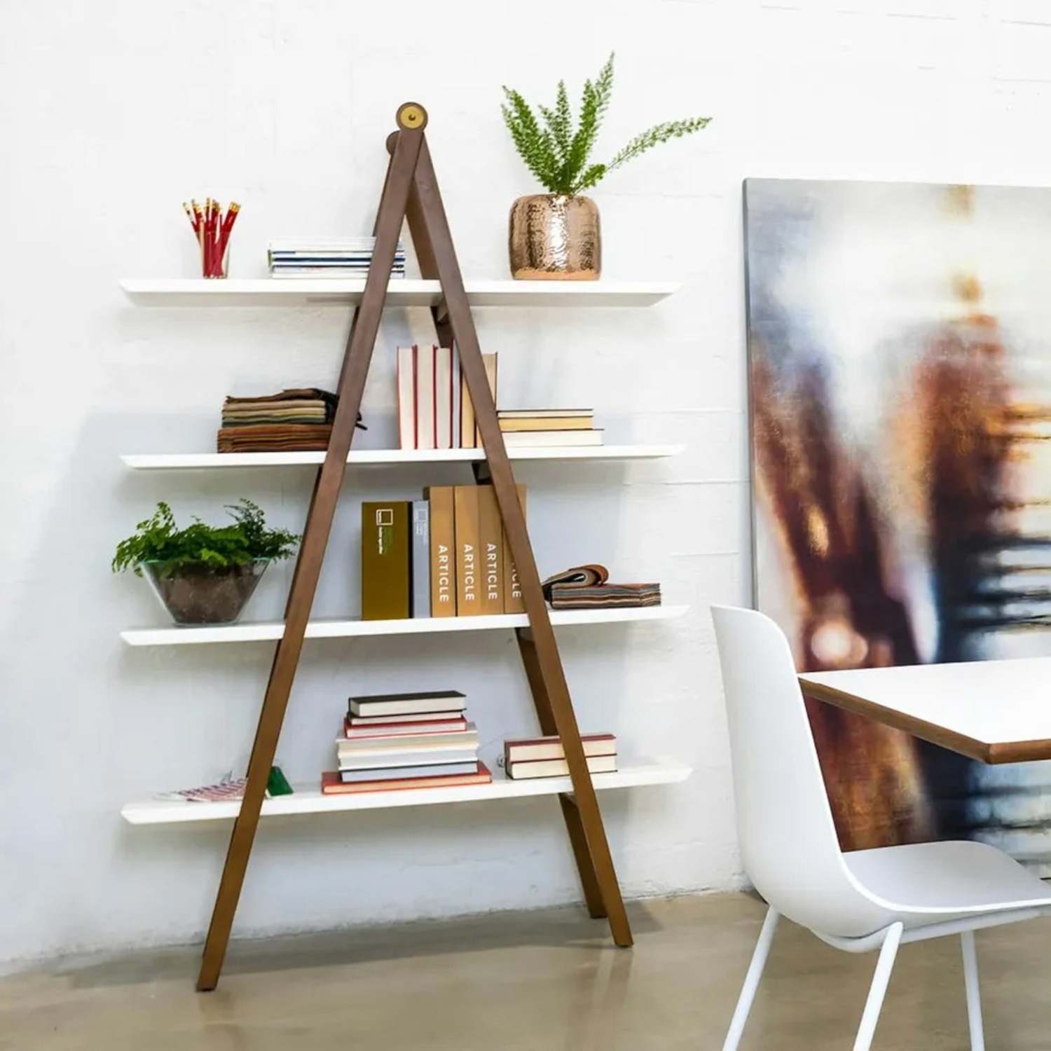 Article White Wood Bookcase - image-4