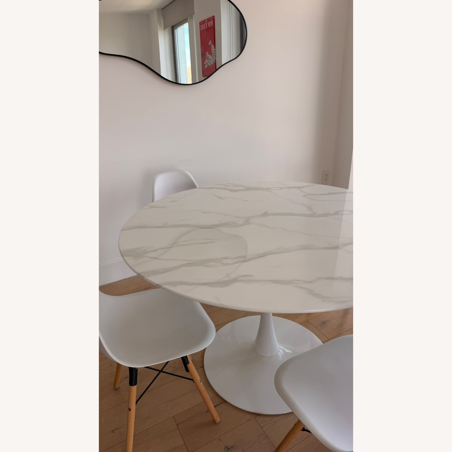 Wayfair 48" Round Marble-Look Pedestal Table - image-3