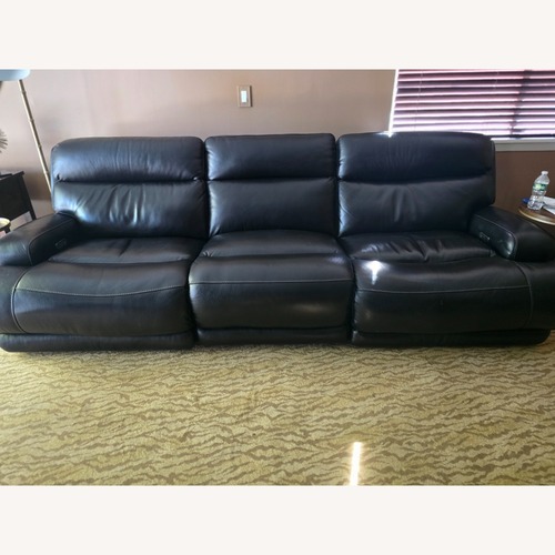 Used Black Leather 3+ Seater Sofa for sale on AptDeco