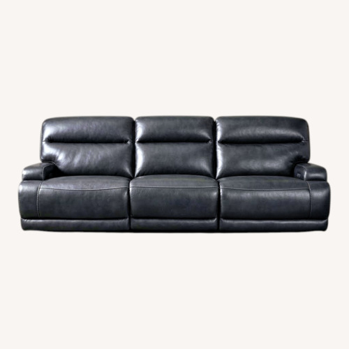 Used Black Leather 3+ Seater Sofa for sale on AptDeco
