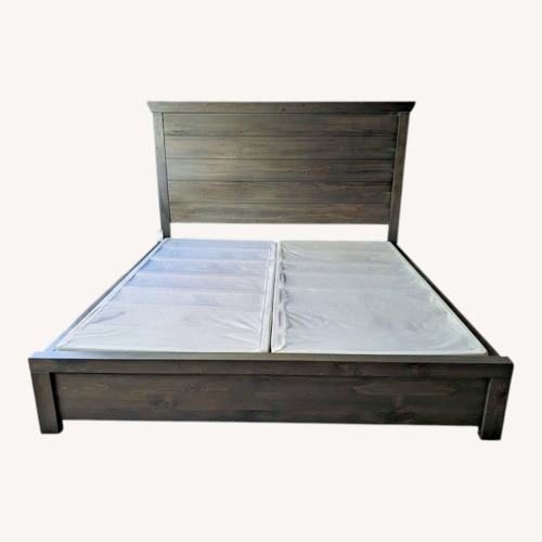 Used Dark Brown Wood King Bed for sale on AptDeco