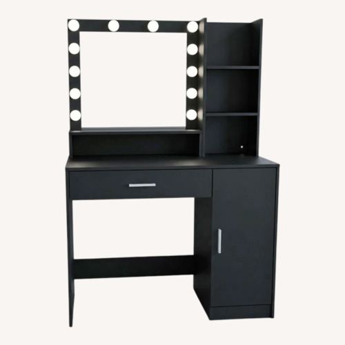 Used Black Vanity with Side Storage  for sale on AptDeco