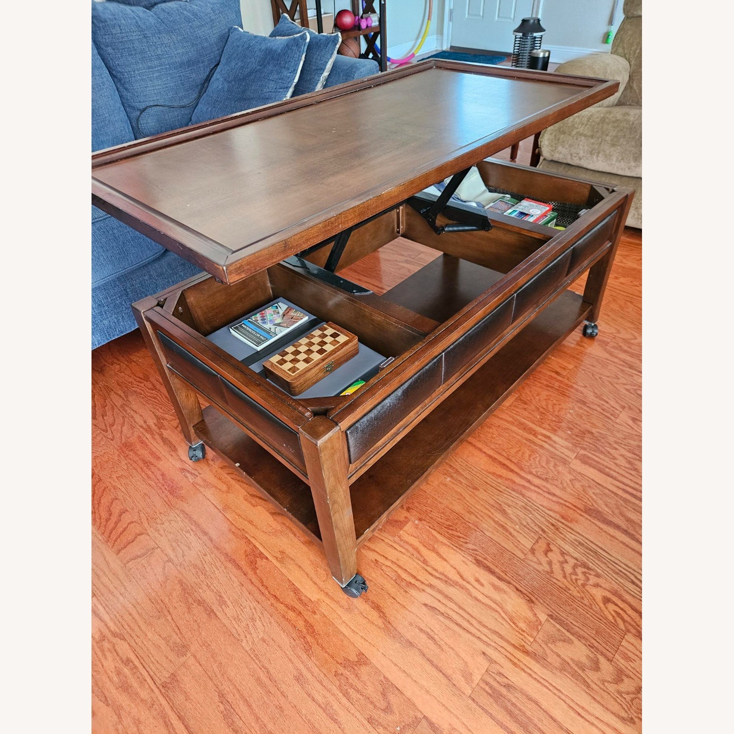 Rooms To Go Dark Brown Wood Coffee Table - image-3