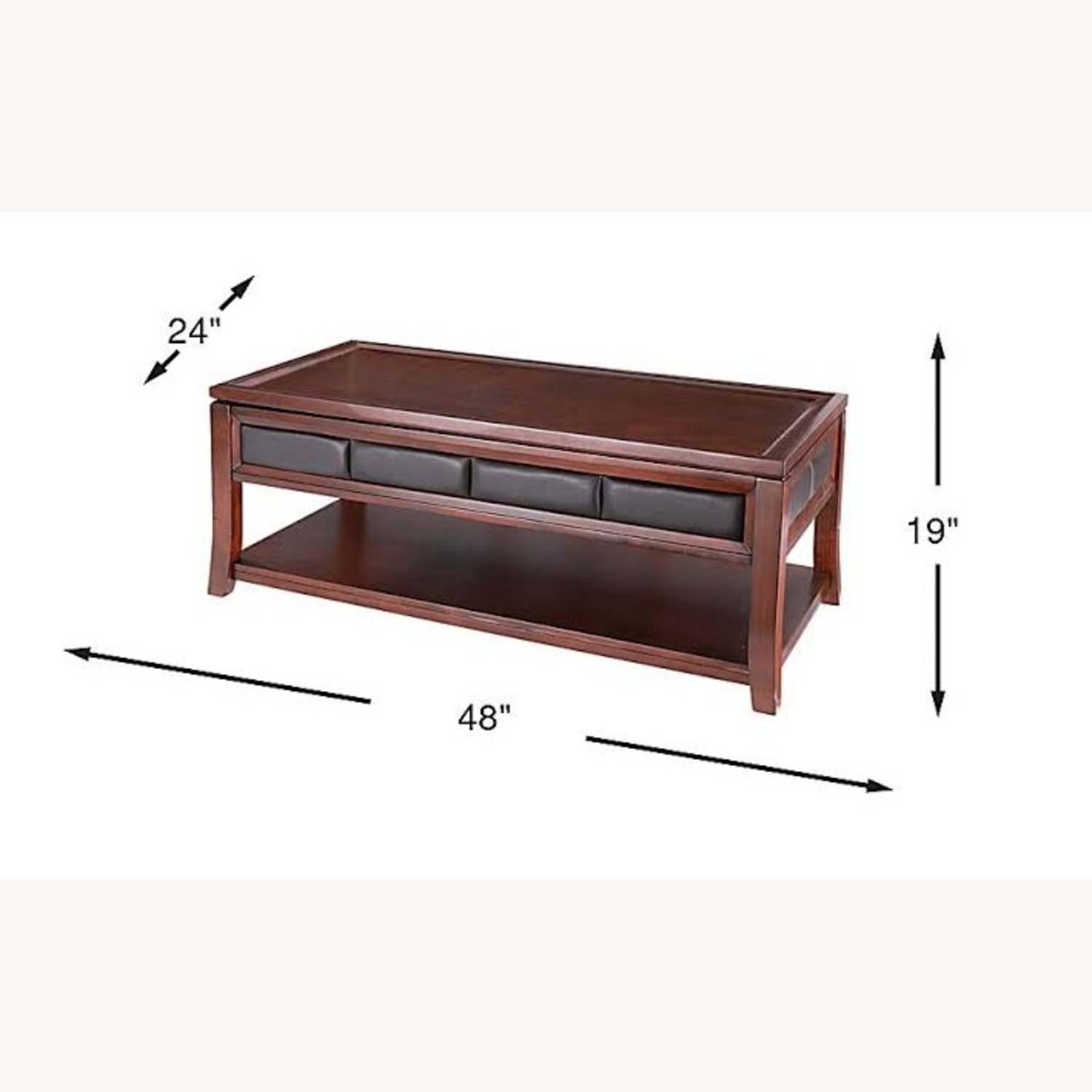 Rooms To Go Dark Brown Wood Coffee Table - image-5