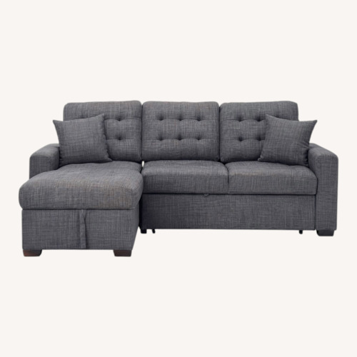 Used Raymour & Flanigan Brynn Dark Gray 2 Piece Sectional for sale on AptDeco