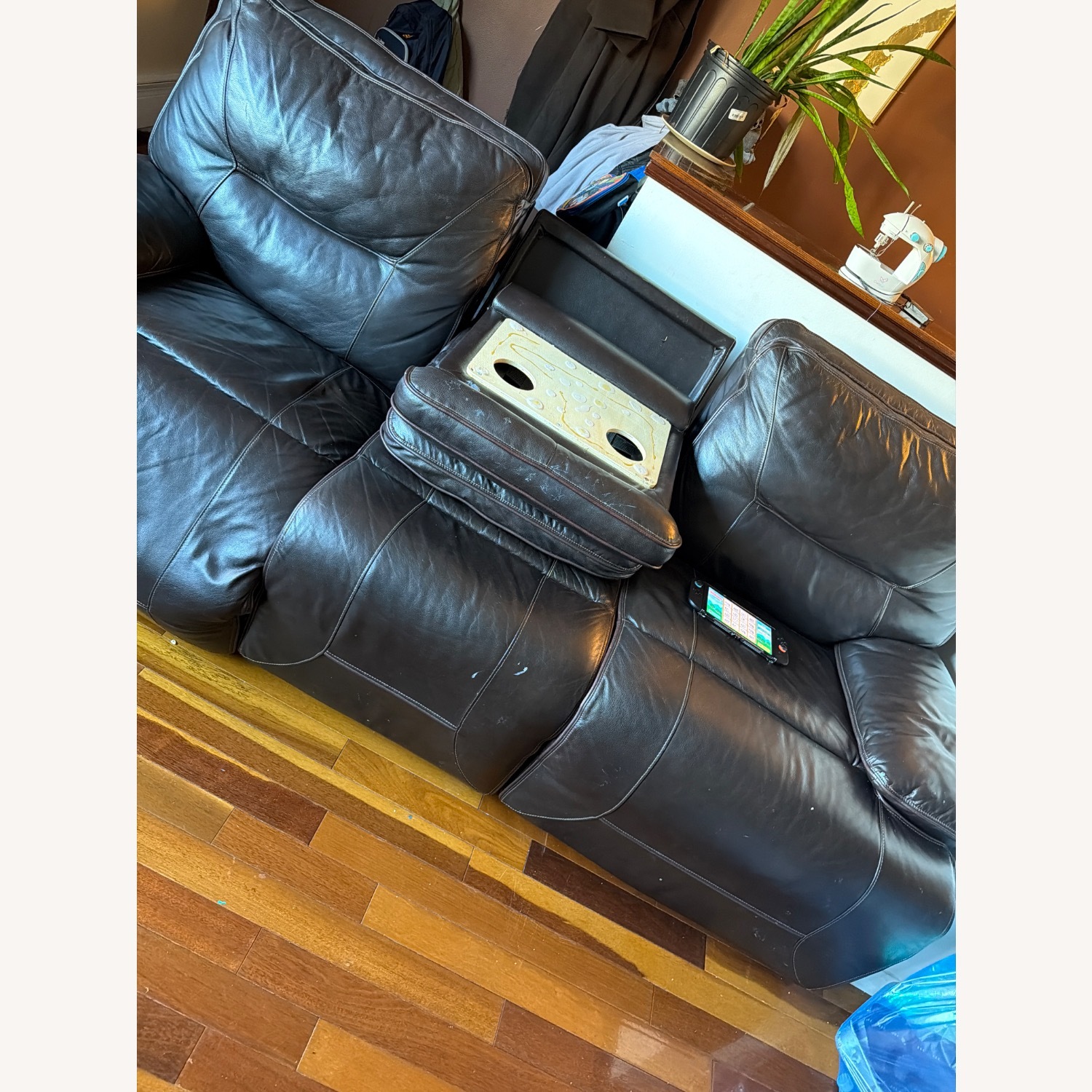 Reclining Leather Couch - image-5
