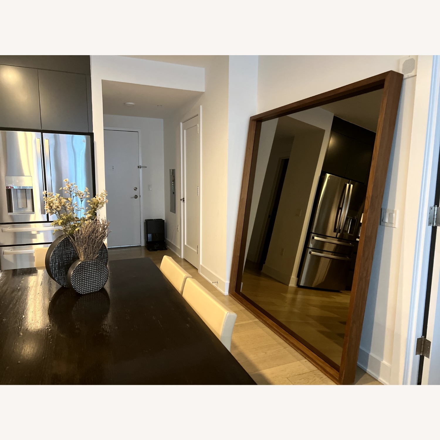 Desiron Dark Brown Wood Floor Mirror - image-3