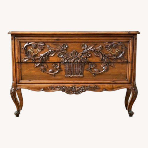 Used Vintage French Dark Brown Wood Chest for sale on AptDeco
