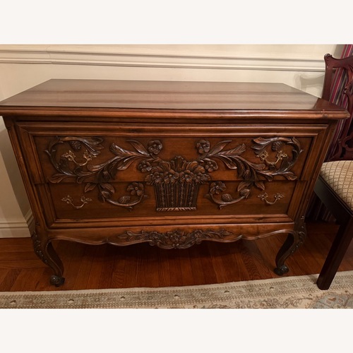 Used Vintage French Dark Brown Wood Chest for sale on AptDeco