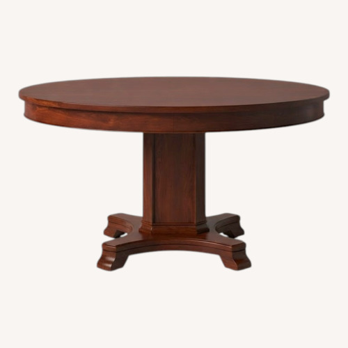 Used Ethan Allen Dark Brown Wood Dining Table for sale on AptDeco
