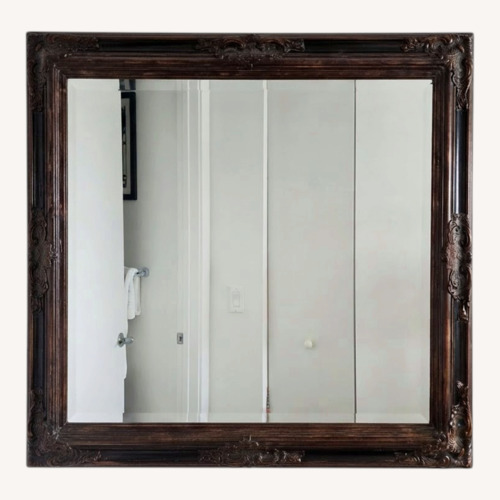 Used Dark Brown Wood Wall Mirror for sale on AptDeco