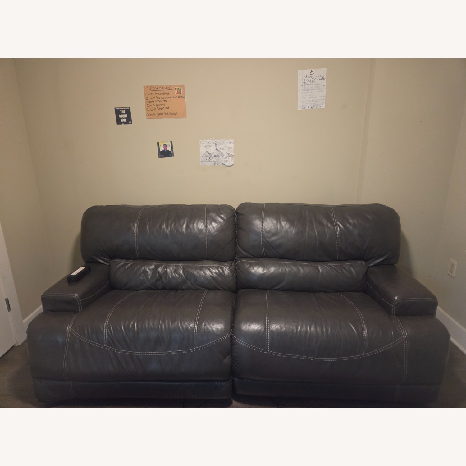 Vintage/Antique Dark Gray 3+ Seater Sofa - image-5