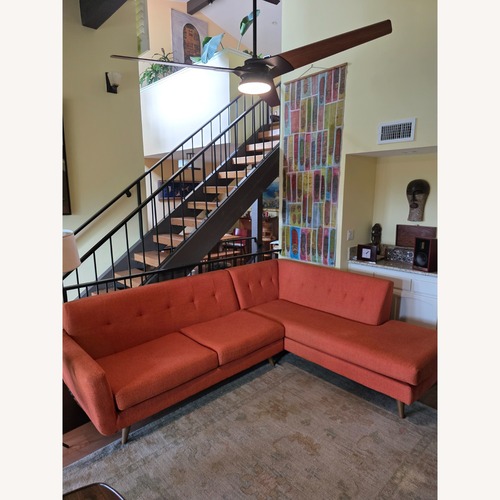 Used Joybird Orange Fabric 2 Piece Sectional for sale on AptDeco