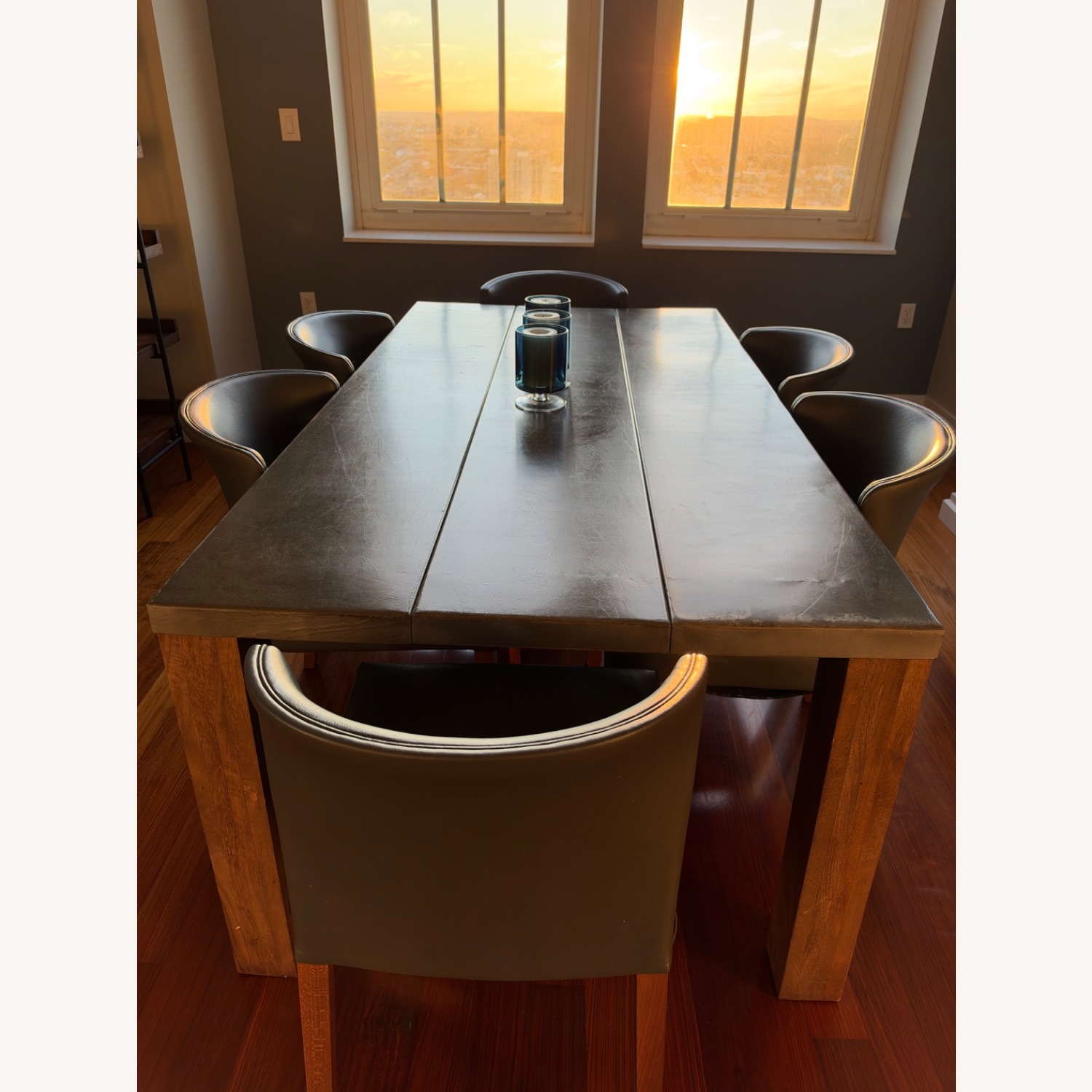 Crate & Barrel Galvin Table and 6 Chairs - image-5