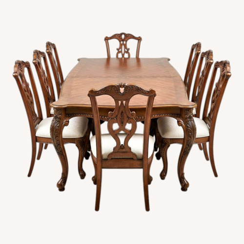 Used Extendable Wood Dining Table Set for sale on AptDeco