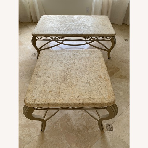 Used Travertine Stone Set (2 pcs) for sale on AptDeco