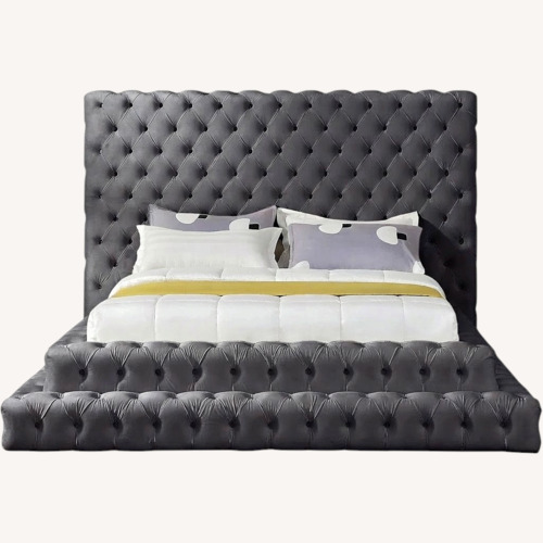 Used Wayfair Light Gray King Bed for sale on AptDeco