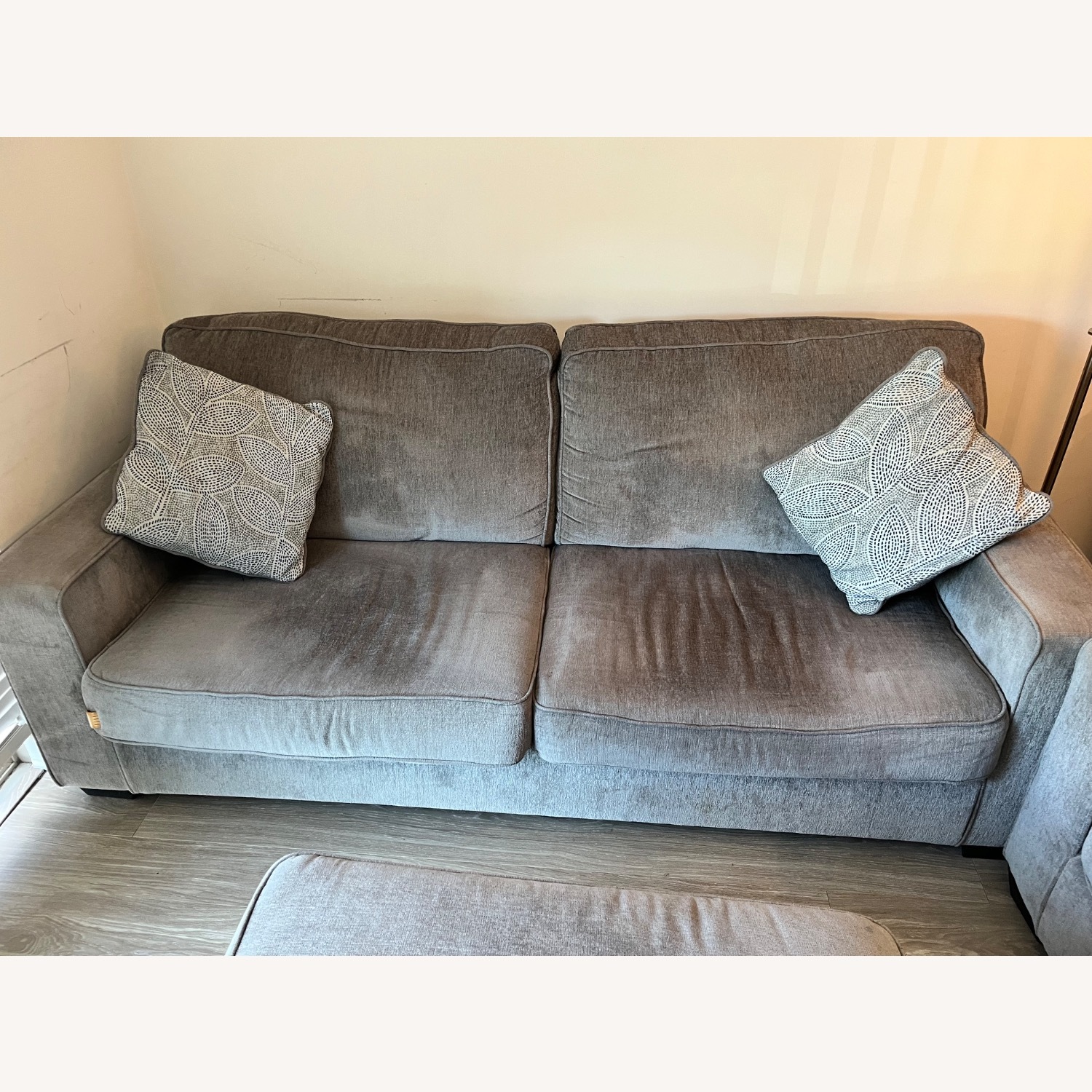 Light Gray Fabric 3+ Seater Sofa - image-5