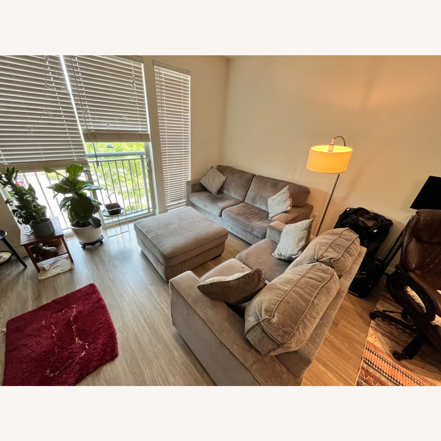 Light Gray Fabric 3+ Seater Sofa - image-2