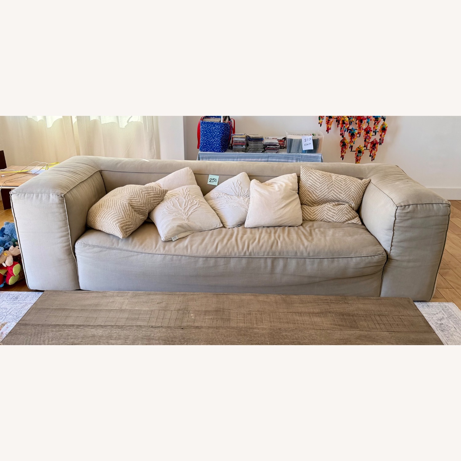 Restoration Hardware Fulham Light Gray 3+ Seater Sofa - image-1