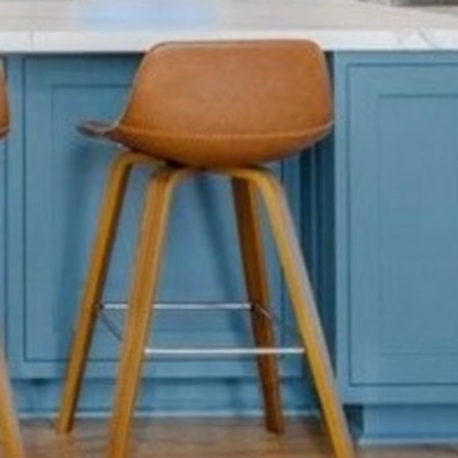 Light Brown Faux Leather Stool - Set of 4 - image-3