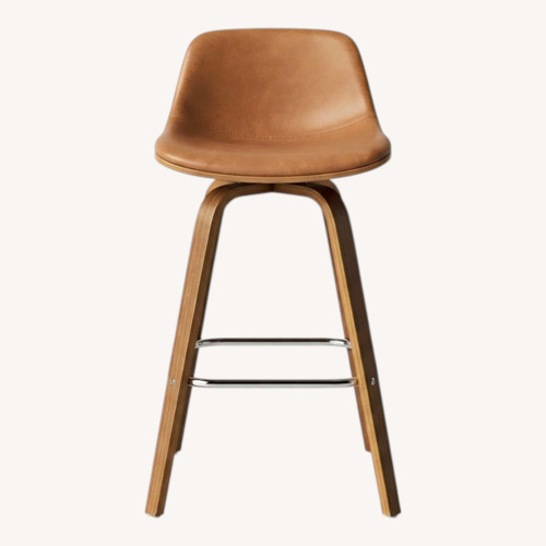Used Light Brown Faux Leather Stool for sale on AptDeco