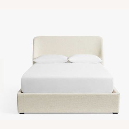 Used Pottery Barn Natural Fabric Queen Bed for sale on AptDeco